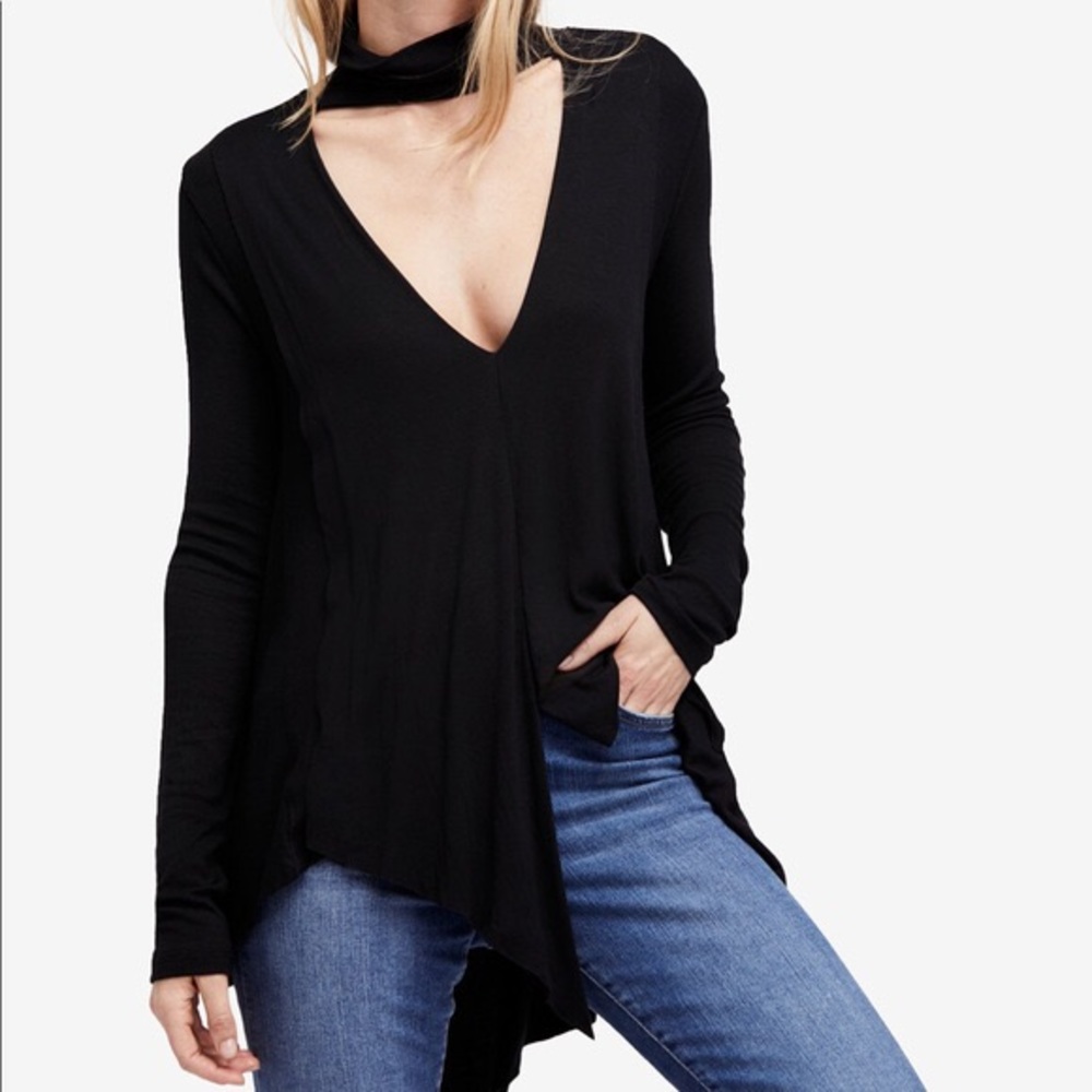 Free People Uptown Turtle Chocker-Neck Top